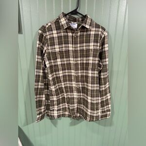 Old Navy Green and White Plaid Shirt